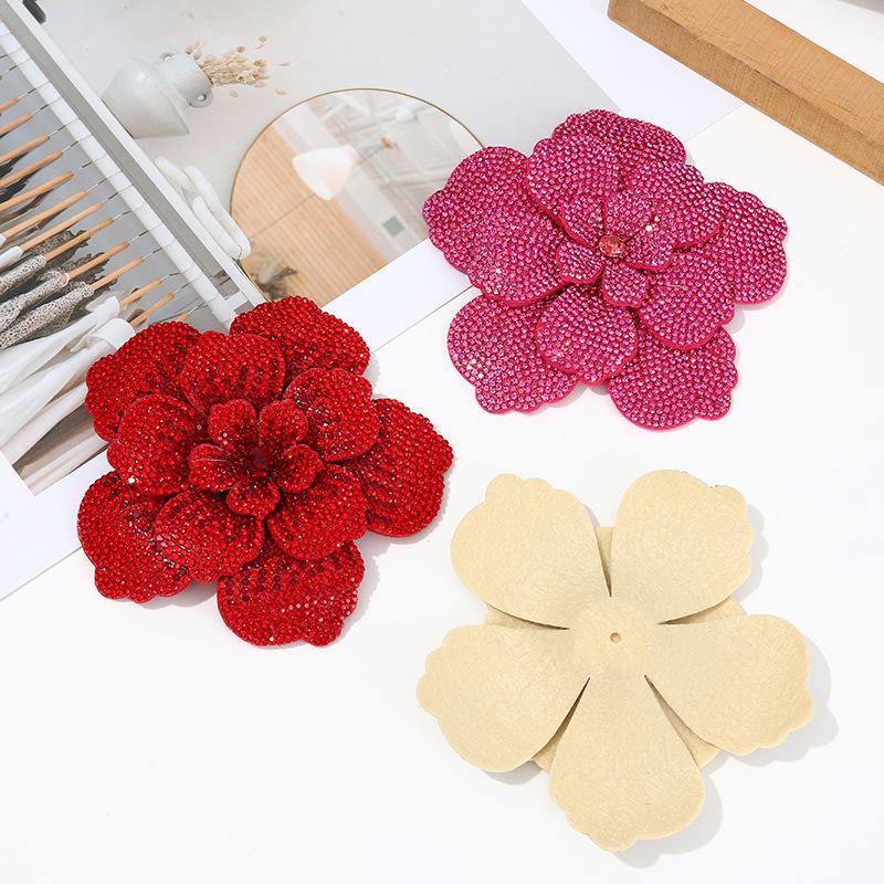 Craft Embellishments - 1 Stück Dreidimensionale Kamelien-Strass-Blumenapplikationen DIY-Bastelzubehör Nähzubehör