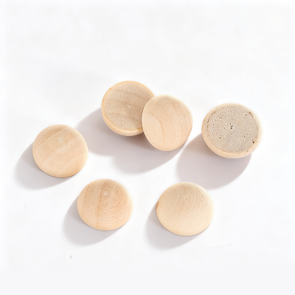 Craft Embellishments - 120 Stück 15 mm halbe Holzkugeln,